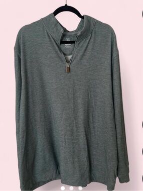 George Men's Zip-Neck Sweater in Heather Gray